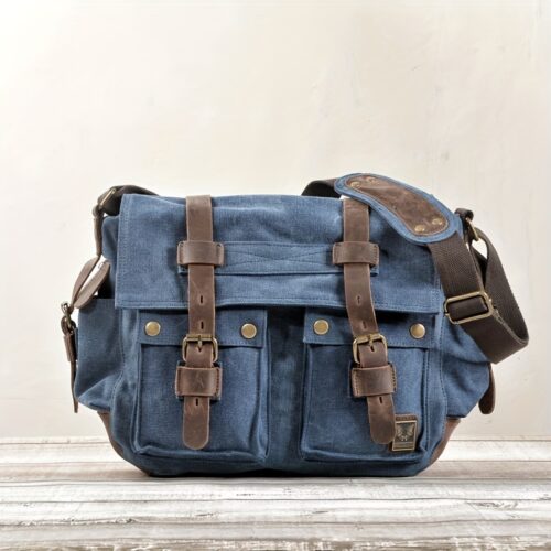 Sac messager en toile vintage pour homme