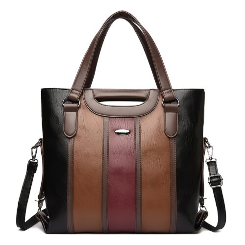 Sac fourre-tout patchwork rétro à blocs de couleur