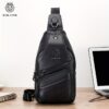 Sac sling homme rétro en cuir de vachette
