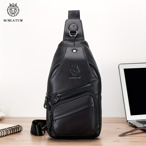 Sac sling homme rétro en cuir de vachette