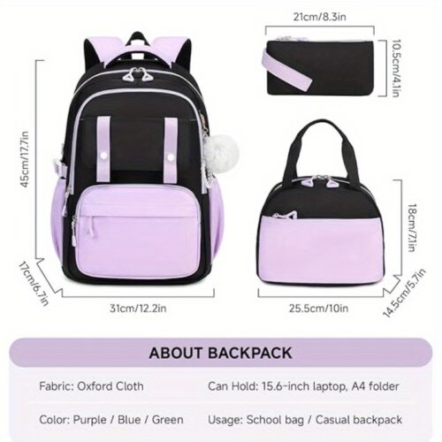 Ensemble de 3 pièces : Sac à dos, sac à main et pochette