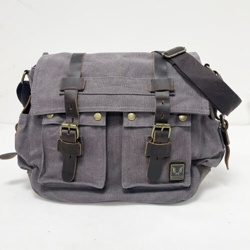 Sac messager en toile vintage pour homme