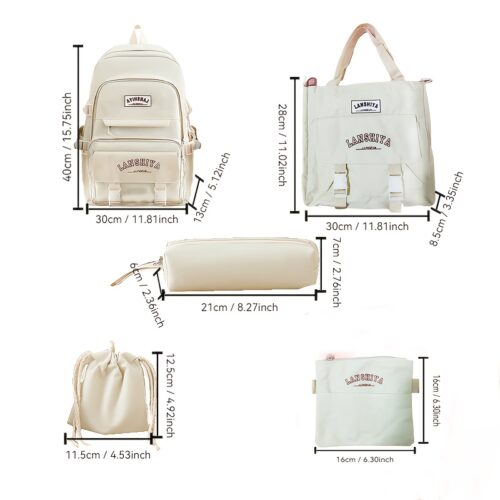 Ensemble Scolaire 5 Pièces Grand Sac à Dos & Sacs Assortis