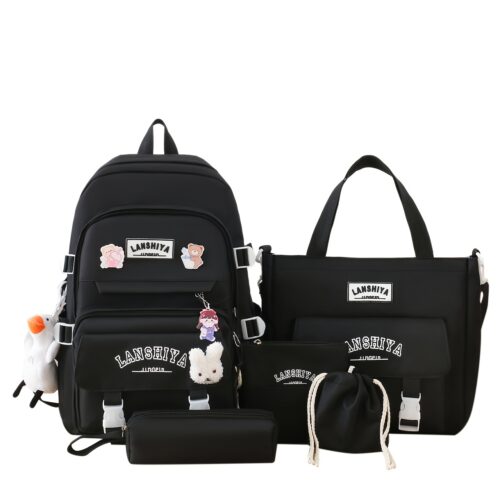 Ensemble sac à dos fille couleur unie Sac grand format