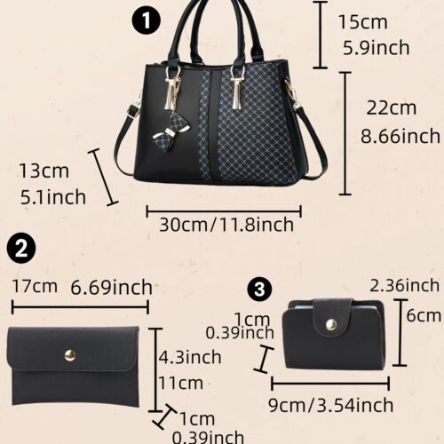 Ensemble de 3 sacs à main texturés haut de gamme