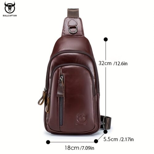 Sacoche de poitrine en cuir véritable homme