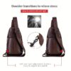 Sac sling homme rétro en cuir de vachette