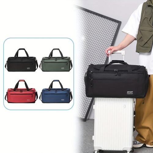 Sac de Voyage Color-Block avec Compartiment Chaussures & Bandoulière