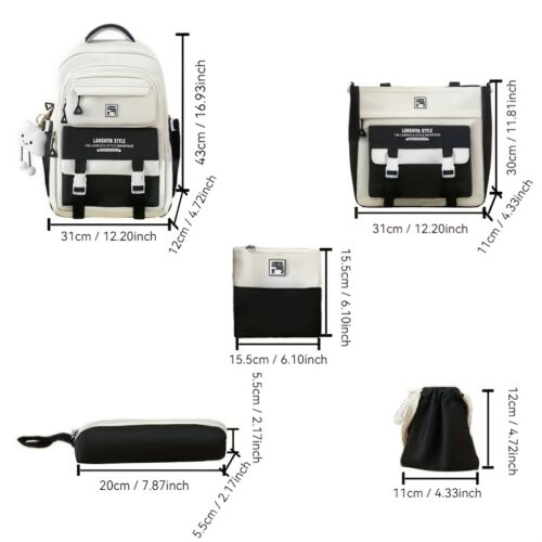 Ensemble de Sac à Dos pour Adolescent 5 Pièces