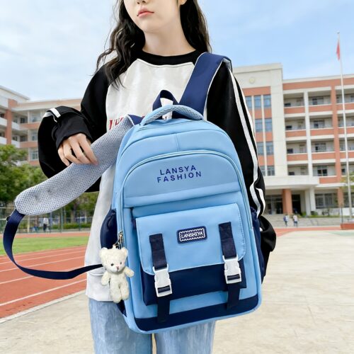 Ensemble 5 pièces sac à dos scolaire pour adolescent