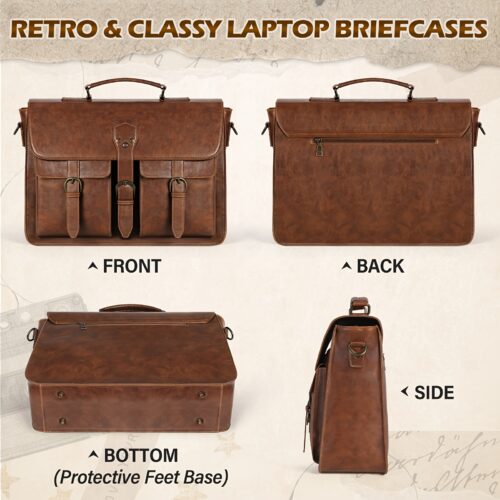 Sac Messager pour Hommes en Cuir PU Vintage