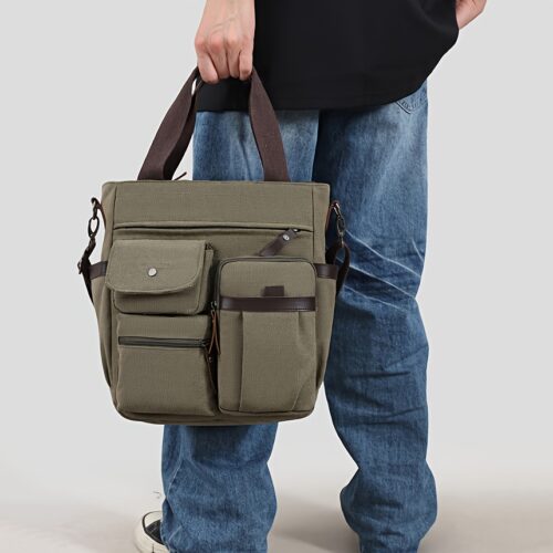 Sac Bandoulière Homme en Toile pour PC Portable