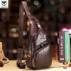 BULLCAPTAIN Sac Bandoulière Homme en Cuir Véritable