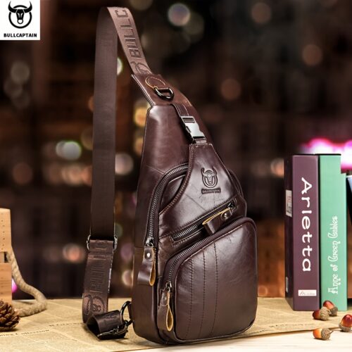 BULLCAPTAIN Sac Bandoulière Homme en Cuir Véritable