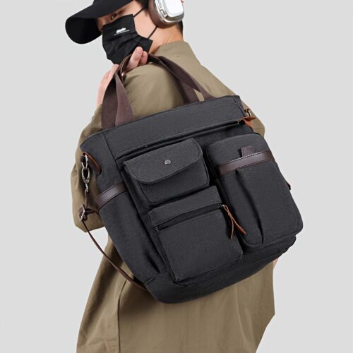 Sac Bandoulière Homme en Toile pour PC Portable