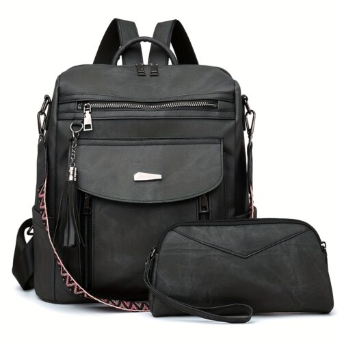 Set 2 pièces sac à dos grande capacité et petit sac à main