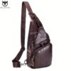 BULLCAPTAIN Sac Bandoulière Homme en Cuir Véritable