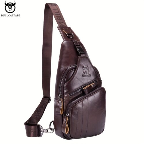 BULLCAPTAIN Sac Bandoulière Homme en Cuir Véritable