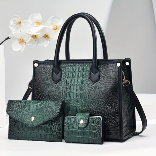 Sac à Main Luxe Effet Crocodile :