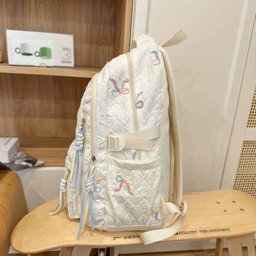 Sac à dos imprimé avec nœud & Sac cabas assorti