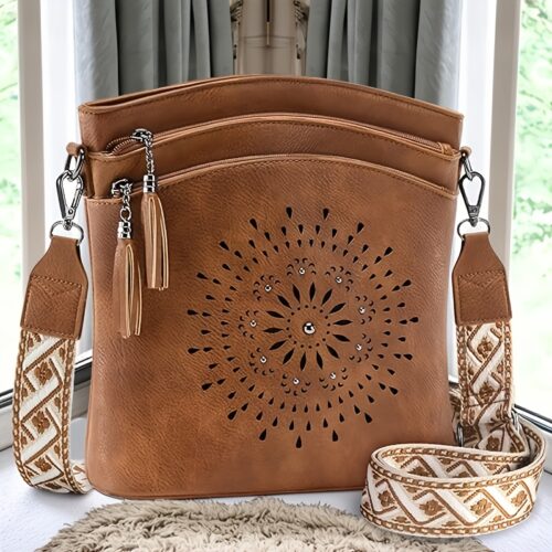 Sac bandoulière femme sculpté avec pampille exquise