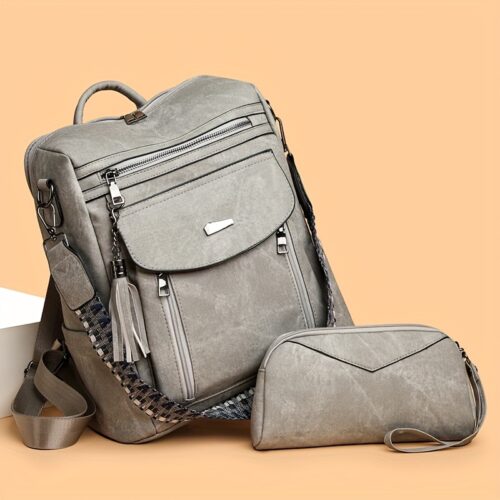Set 2 pièces sac à dos grande capacité et petit sac à main