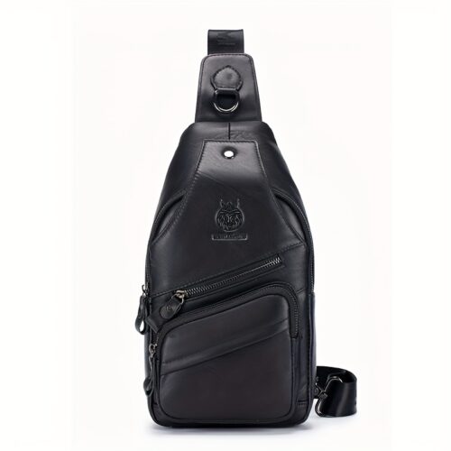 Sac sling homme rétro en cuir de vachette