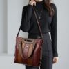 Sac fourre-tout patchwork rétro à blocs de couleur