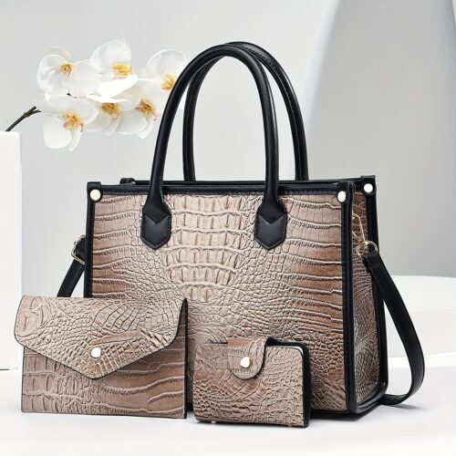 Sac à Main Luxe Effet Crocodile :