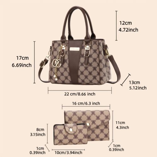Ensemble sac à main imprimé monogramme & bloc de couleur
