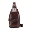 Sac sling homme rétro en cuir de vachette