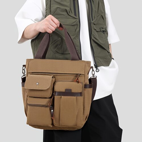 Sac Bandoulière Homme en Toile pour PC Portable