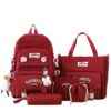 Ensemble sac à dos fille couleur unie Sac grand format
