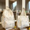 Sac à dos imprimé avec nœud & Sac cabas assorti