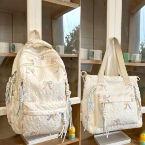 Sac à dos imprimé avec nœud & Sac cabas assorti
