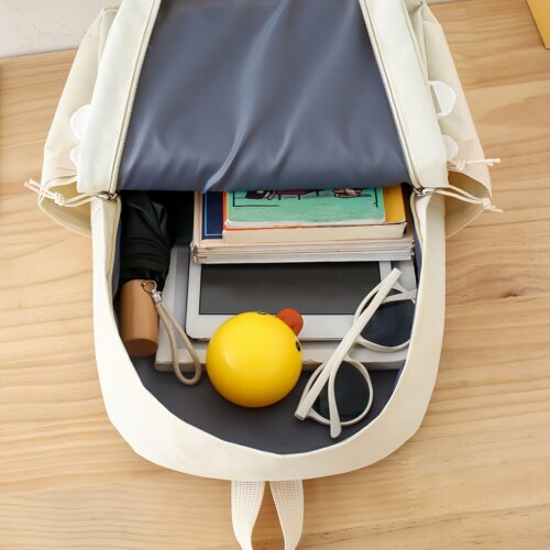 Ensemble sac à dos fille couleur unie Sac grand format