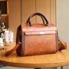 Sac à Main en Cire Cirée pour Femme Cartable Multicouche