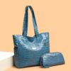 Ensemble 3 pièces sac à main crocodile