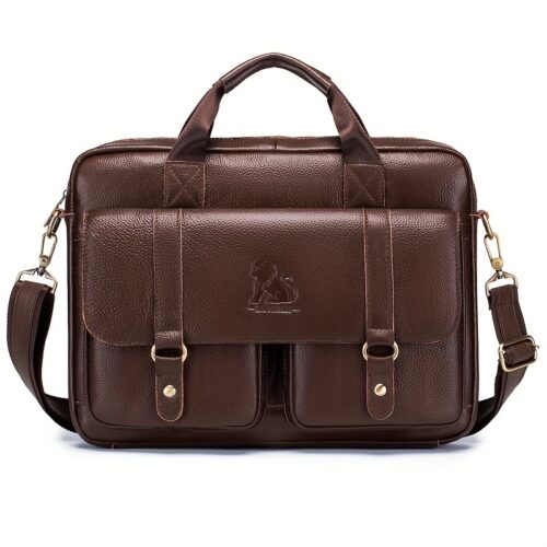 Grand sac à main pour homme en cuir véritable, mallette professionnelle