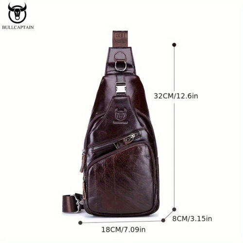 BULLCAPTAIN Sac Bandoulière Homme en Cuir Véritable