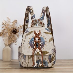 Sac à dos grand format Tissé à la main pour femme