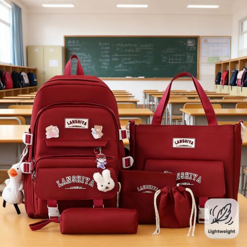 Ensemble Scolaire 5 Pièces Grand Sac à Dos & Sacs Assortis