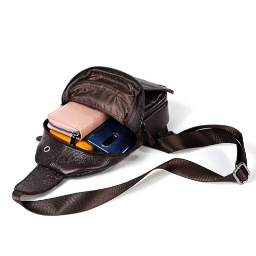 Sac de poitrine en cuir pour homme et femme