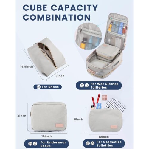 Sac à dos de voyage Cabine avion avec cubes de rangement