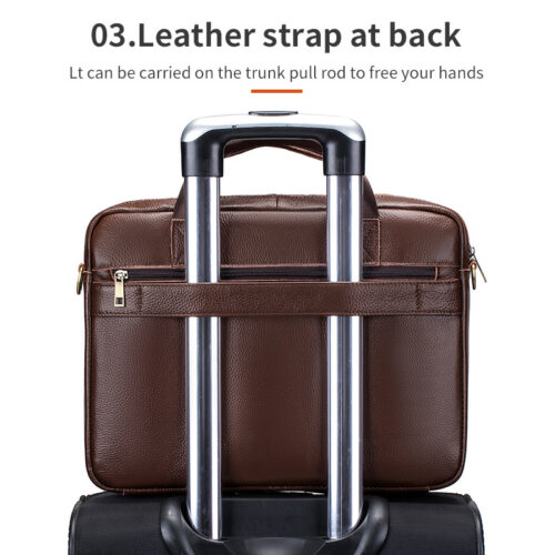 Grand sac à main pour homme en cuir véritable, mallette professionnelle