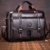 Grand sac à main pour homme en cuir véritable, mallette professionnelle