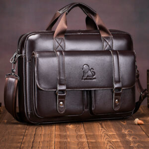 Grand sac à main pour homme en cuir véritable, mallette professionnelle